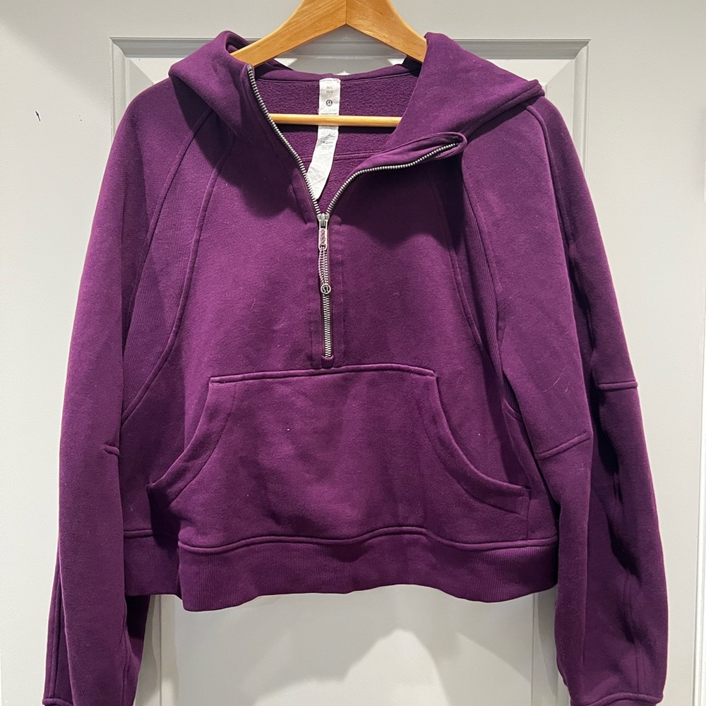 Lululemon Purple Oversized Scuba Half Zip Hoodie
